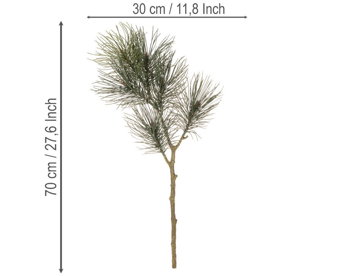 Winterliche Kunstpflanze Künstlicher Kiefernzweig mit Zapfen für festliche Dekoration, Florists Products, Höhe 7 cm Bild 2