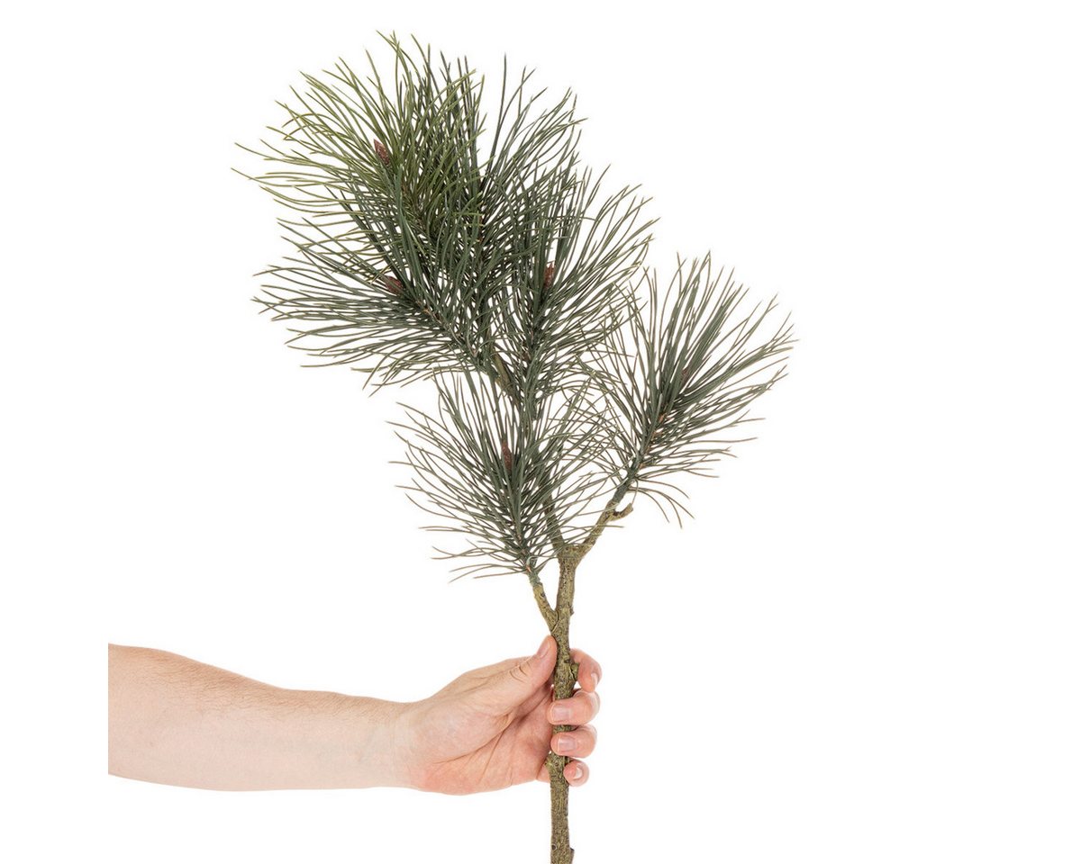 Winterliche Kunstpflanze Künstlicher Kiefernzweig mit Zapfen für festliche Dekoration, Florists Products, Höhe 7 cm Bild 5