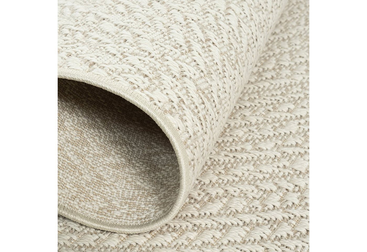 Carpetia Outdoorteppich Moderner Sisal-Look, rund, Höhe: 5 mm, Flachgewebe - robust und wetterfest, für Innen- und Außenbereiche