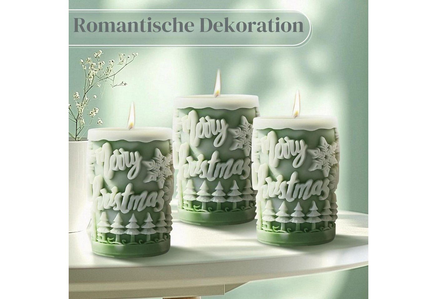 LuxusKollektion Silikonform 2x Kerzenform Silikon Weihnachten Schneemann/Baum, (2-tlg) Bild 5