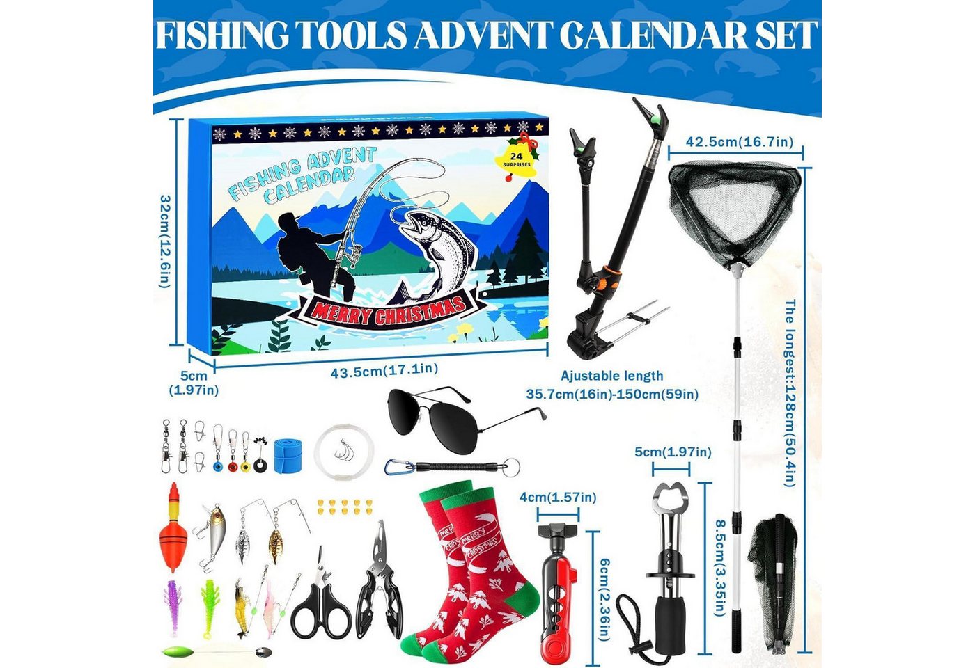 LuxusKollektion befüllbarer Adventskalender Adventskalender 2026 Angeln 24 Überraschungen mit Ködern für Männer Bild 5