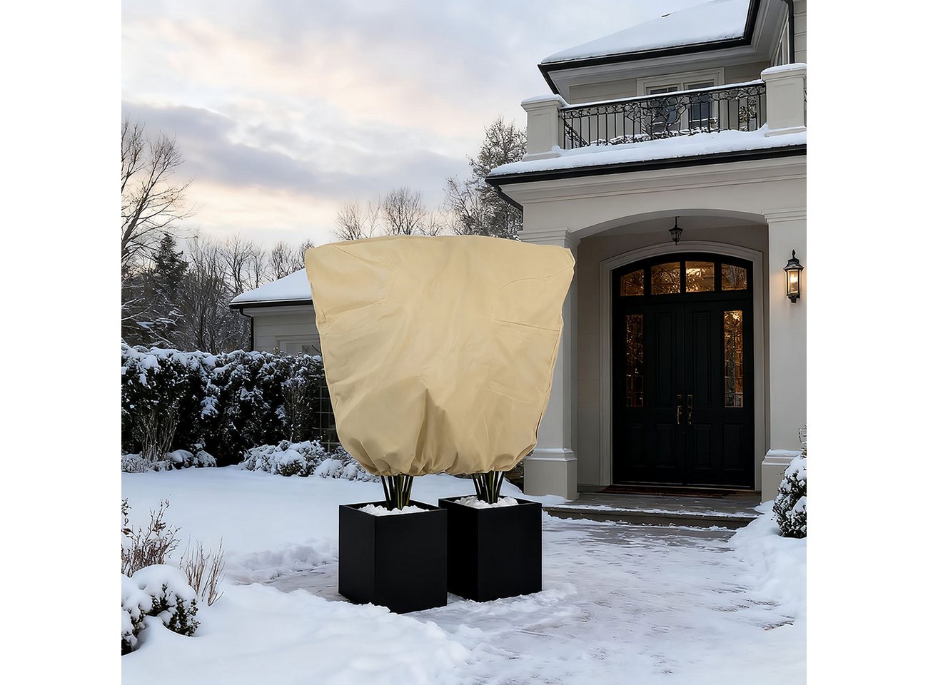 shop'n smile ideoon Winterschutzhaube XXL Pflanzenabdeckung Winterschutz 240x200cm Frostschutz Haube (1-St., 1er-Set & 2er-Set), 100 % Polypropylen, Zugband Reißverschluss, wasser-/lichtdurchlässig Bild 5
