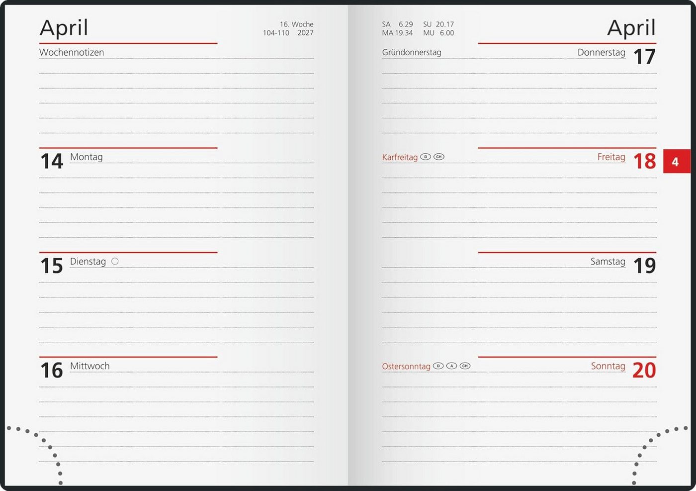 RIDO Taschenkalender rido/idé 7013002907 Taschenkal. 2027 A6, Kunststoff, schwarz