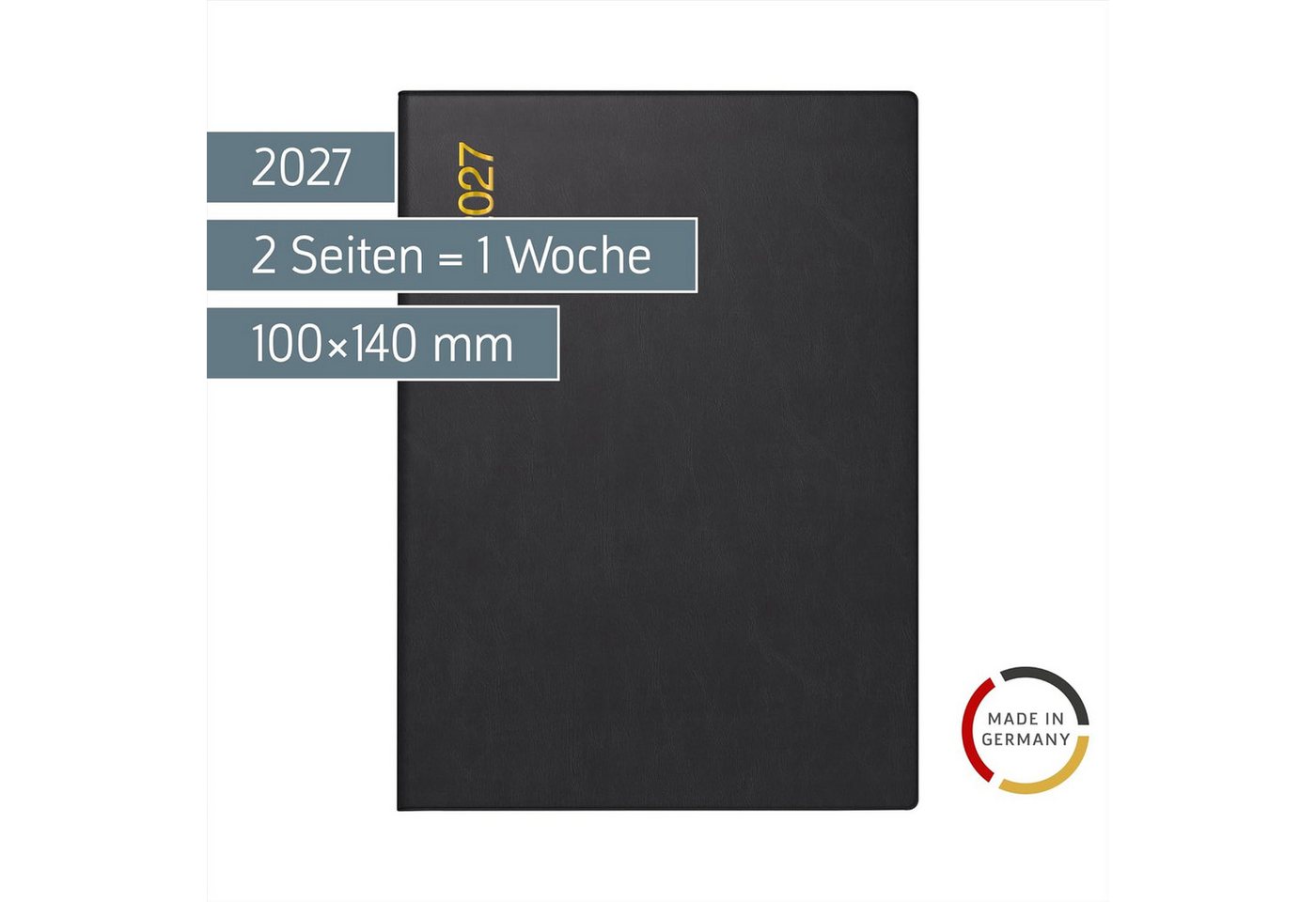 RIDO Taschenkalender rido/idé 7013002907 Taschenkal. 2027 A6, Kunststoff, schwarz Bild 2