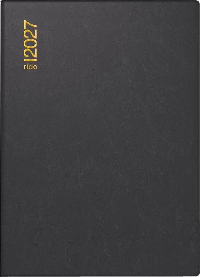 RIDO Taschenkalender rido/idé 7013002907 Taschenkal. 2027 A6, Kunststoff, schwarz Bild 3