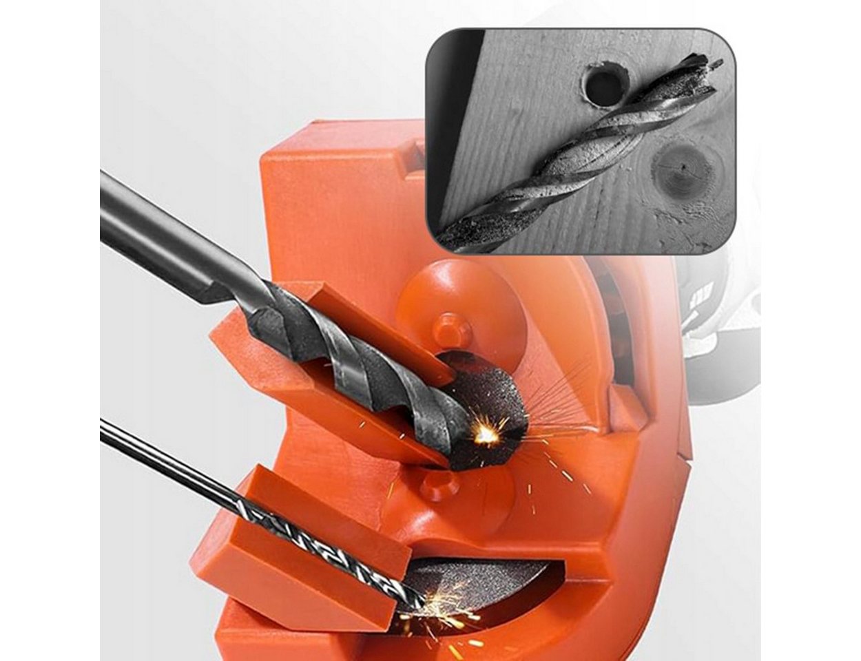 Hard-er Bohrerschärfgerät Bohrerschärfer 2–16 mm mit Diamantschleifscheibe und Winkeleinstellung, für Stahl-, Hartmetall- und Kobaltbohrer mit einem Durchmesser von 2–16 mm, für Stahl-, Hartmetall- und Kobaltbohrer geeignet Bild 5