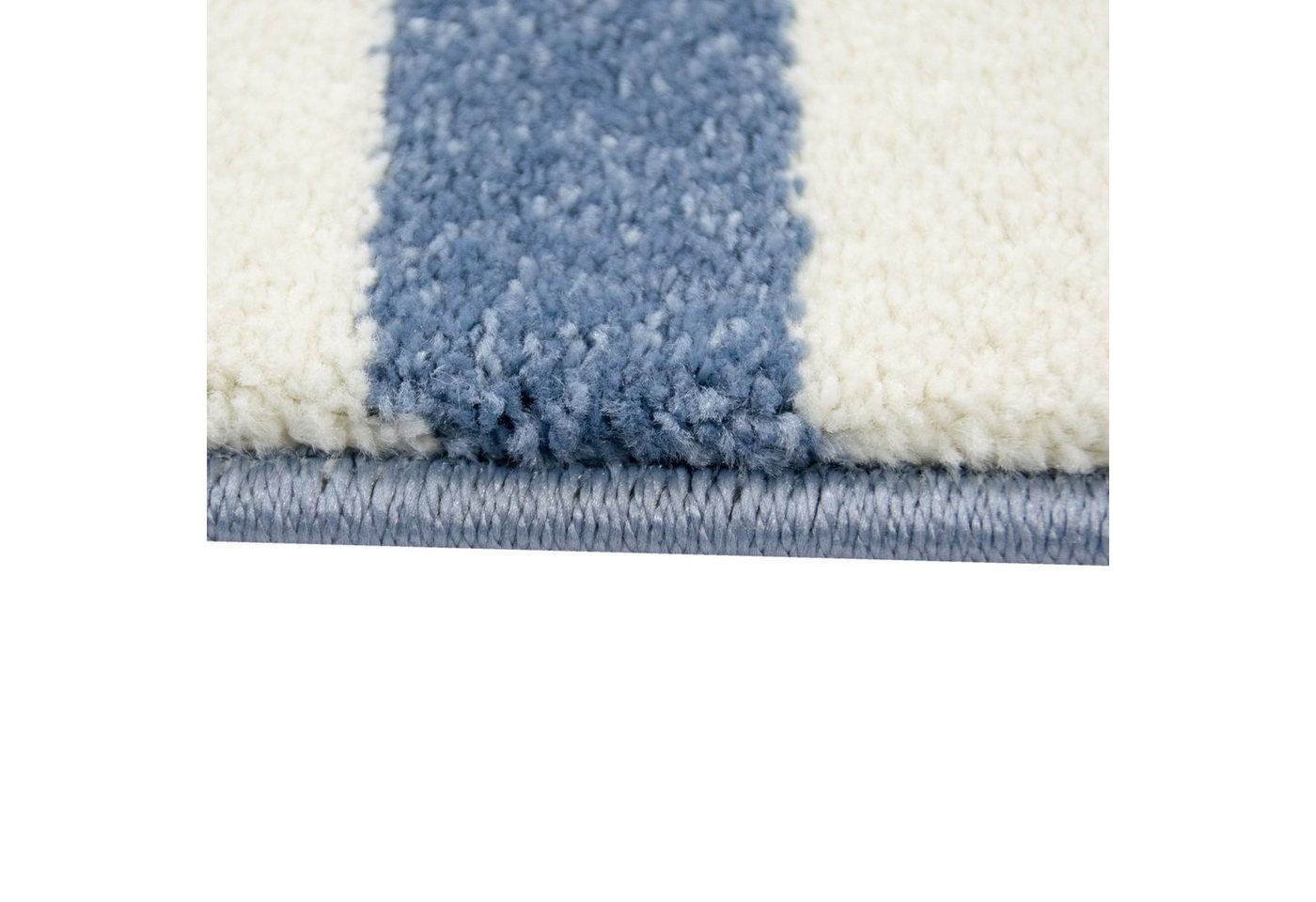 TeppichHome24 Kinderteppich Kinderteppich Maritim mit Anker in Blau Creme, rechteckig, Höhe: 1.3 mm
