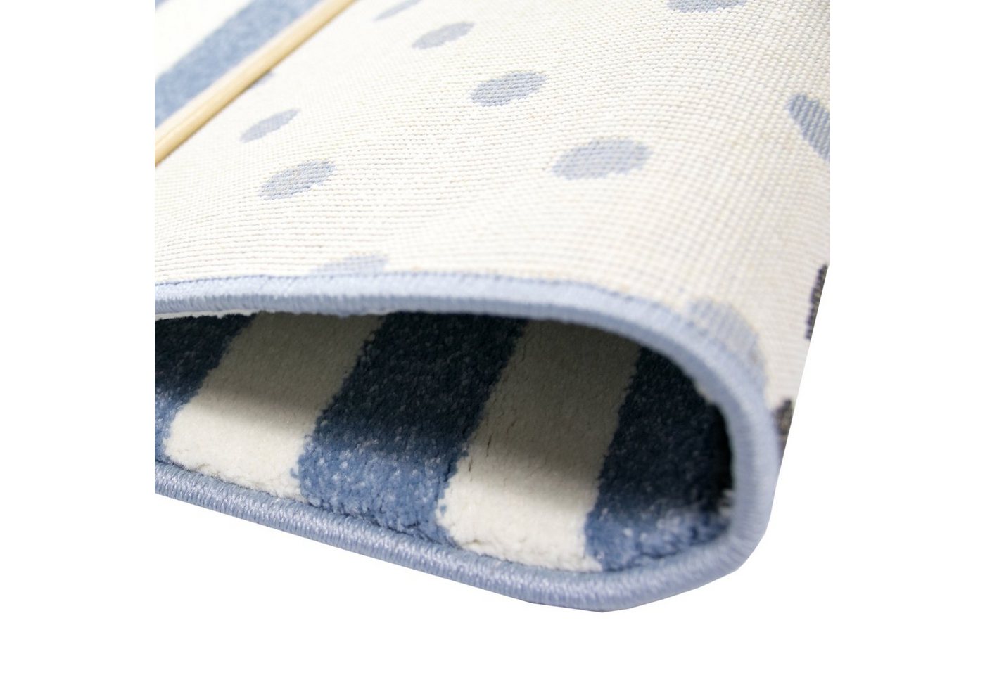 TeppichHome24 Kinderteppich Kinderteppich Maritim mit Anker in Blau Creme, rechteckig, Höhe: 1.3 mm Bild 5