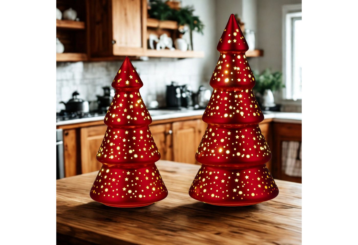 formano LED Dekoobjekt Sterne Weihnachtsdeko, LED, Mit Timerfunktion, Rot, Sterne, H: 25cm Bild 3