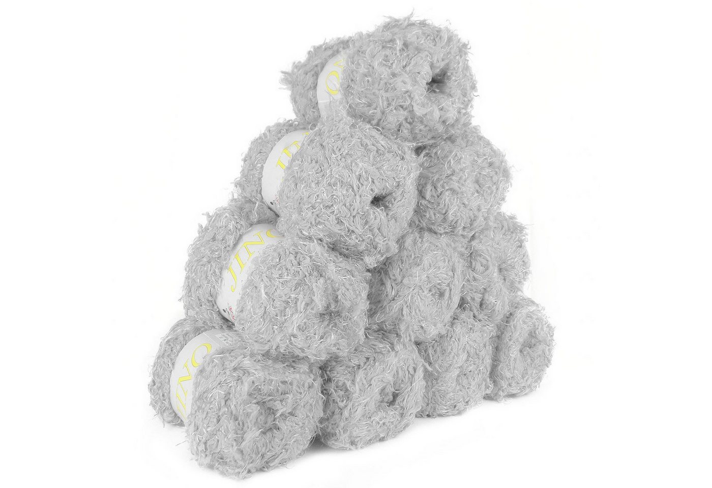VLNIKA 500g Strick-Garn Jino Kuschelgarn Plüschgarn by VLNIKA Farbauswahl Häkelwolle, 550 m (Sparpaket), 1013 hellgrau
