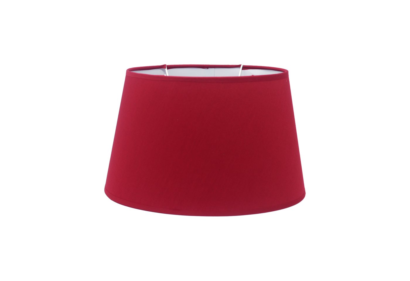 B&S Lampenschirm Lampenschirm klein Tischlampe Stoff E14 / E27 Fassung Rot oval H 15 cm