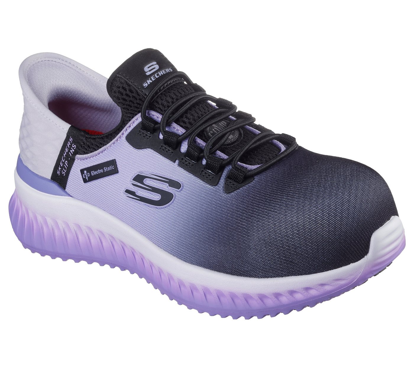 Skechers S1 PL SR + ESD Arbeitsschuhe Damen Tilido-Ombray - rutschhemmender Sicherheitsschuh EN ISO 20345:2022 - Hands Free Slip-Ins - Air-Cooled Memory-Foam Bild 2