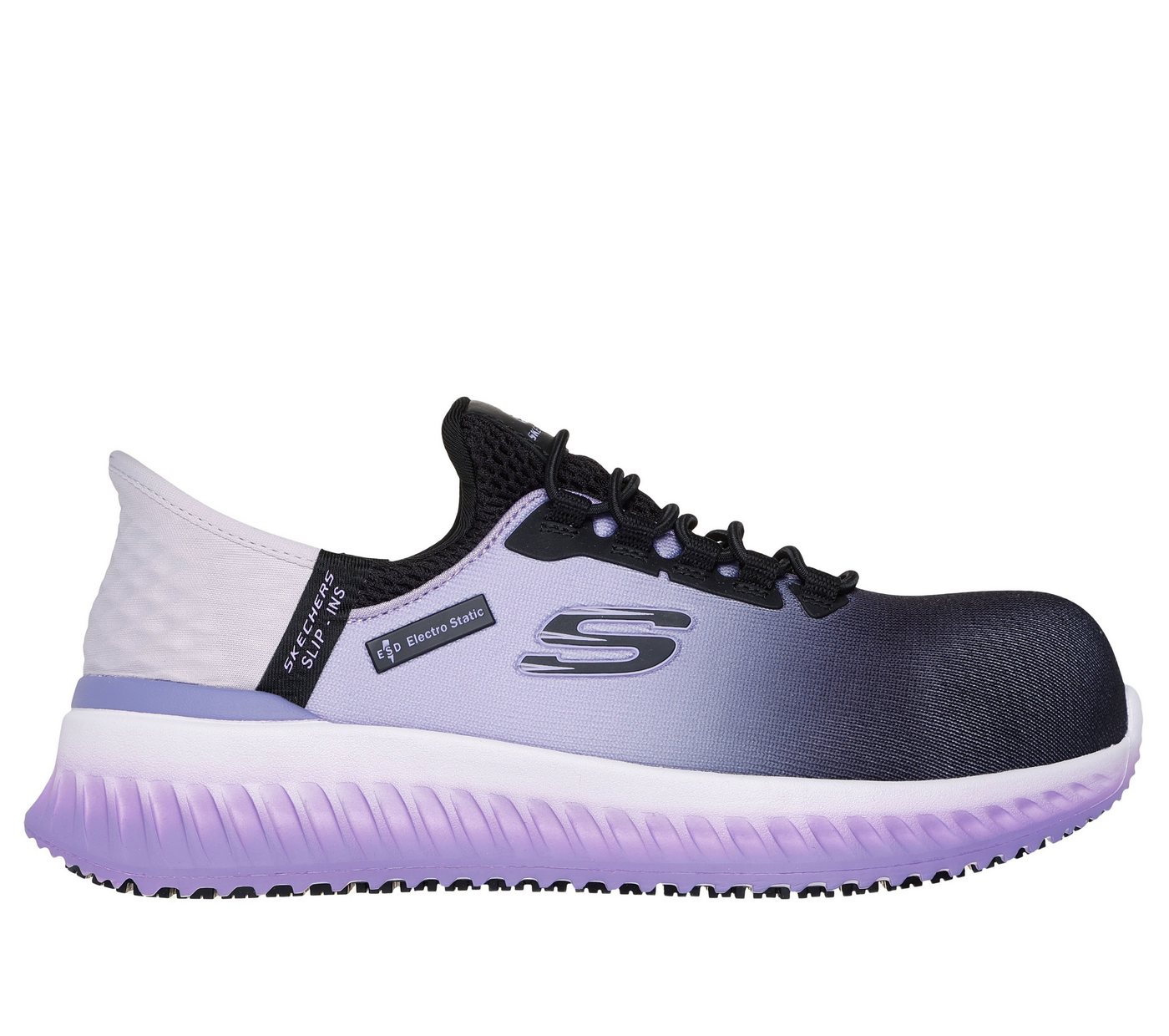 Skechers S1 PL SR + ESD Arbeitsschuhe Damen Tilido-Ombray - rutschhemmender Sicherheitsschuh EN ISO 20345:2022 - Hands Free Slip-Ins - Air-Cooled Memory-Foam Bild 3
