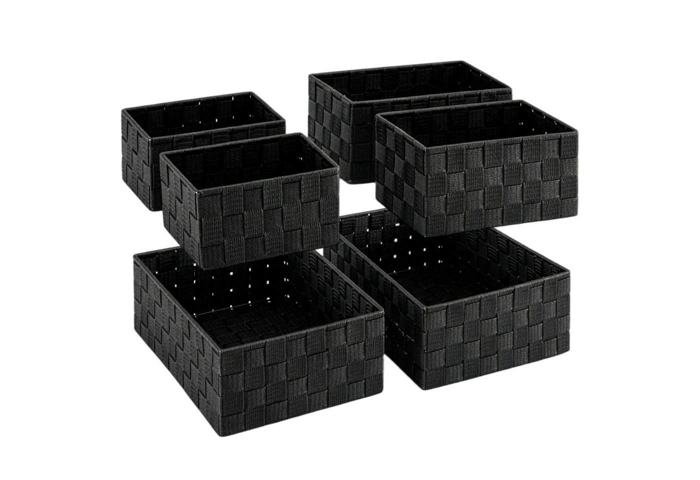 Youyijia Badorganizer 6er Set Organizer & Aufbewahrungsbox, Aufbewahrungskörbe Schwarz Bild 3