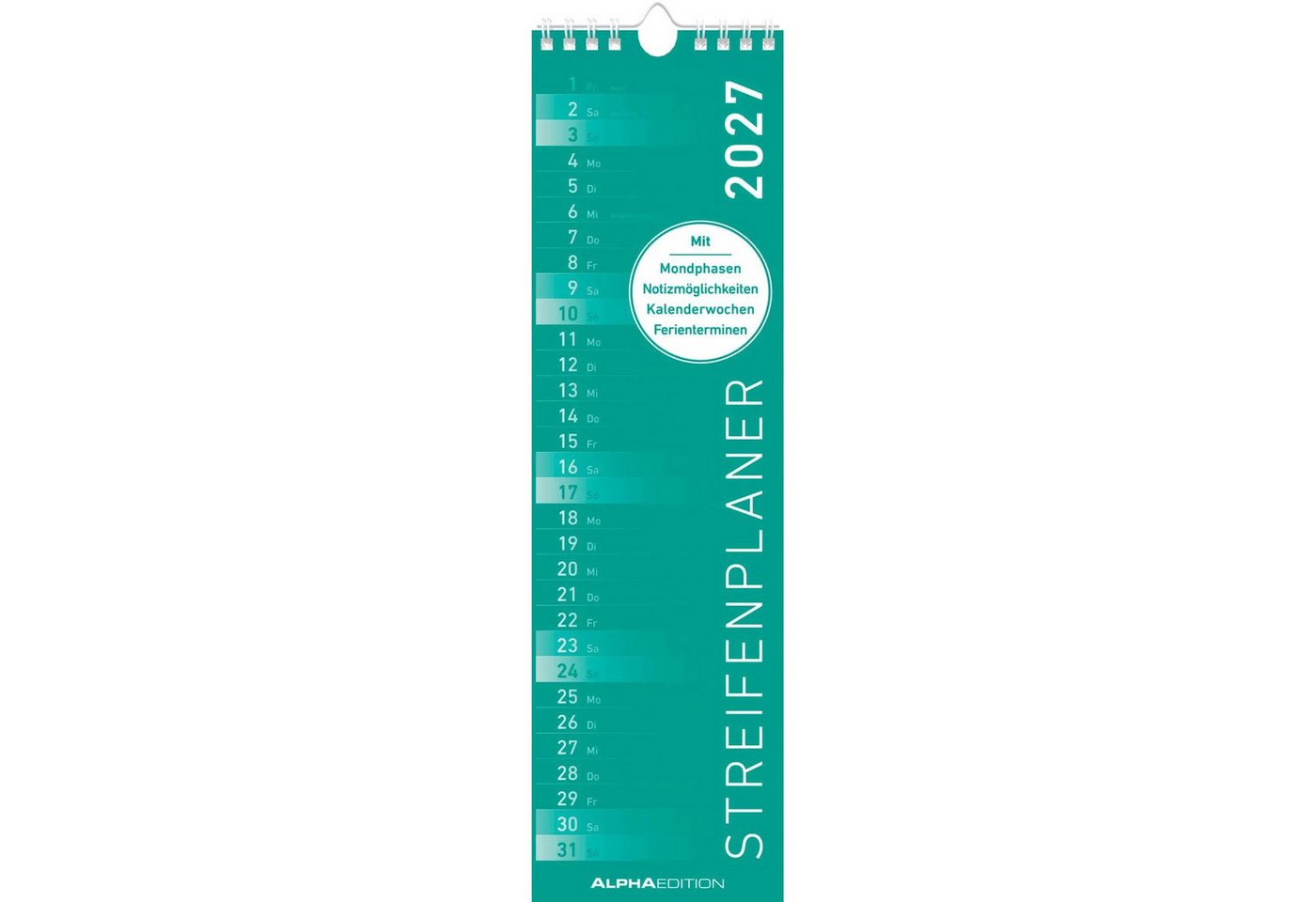 Alpha Edition Wandkalender Streifenplaner Mini MINT 2027 Bild 3