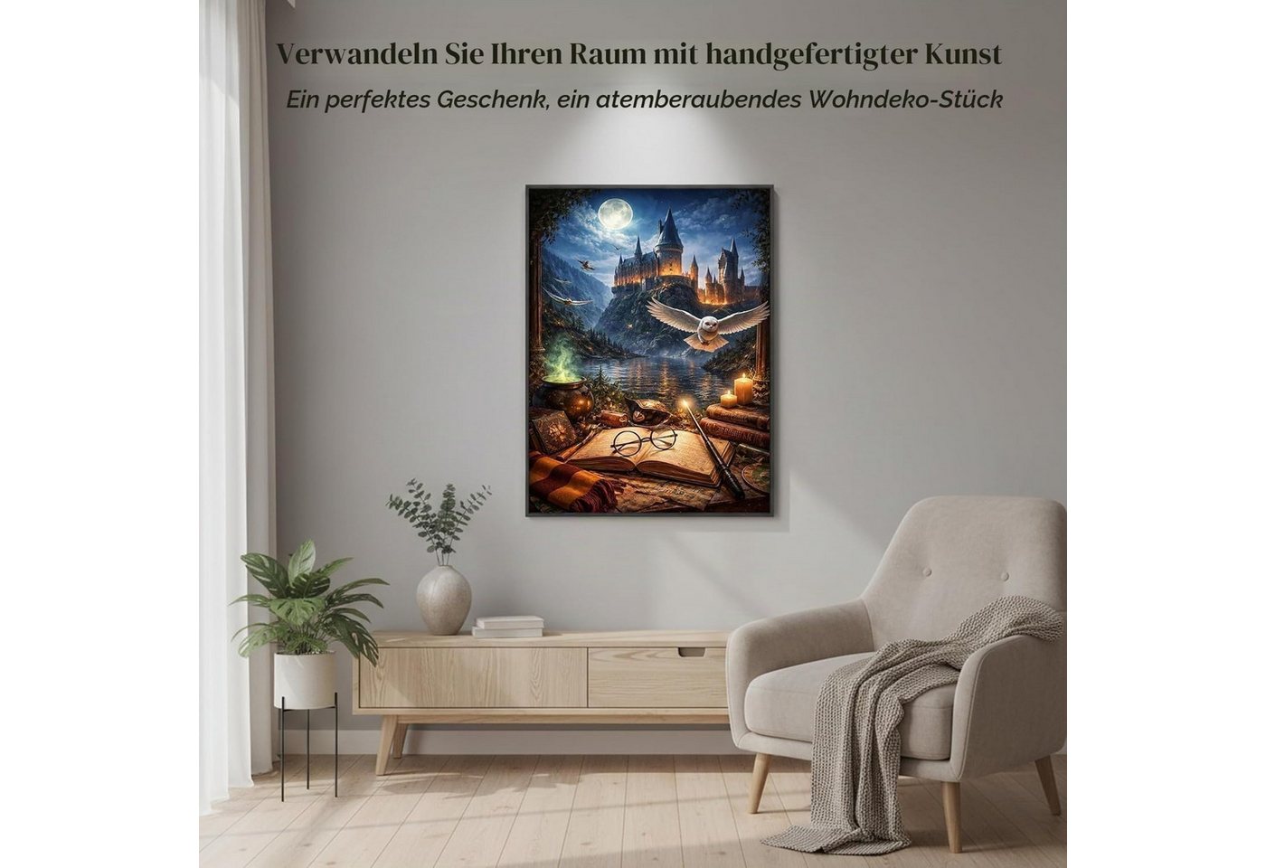 Venicce Love Kreativset Diamond Painting Bilder, Diamant Painting Malerei Set – Schloss Eule, (1-tlg) Bild 4