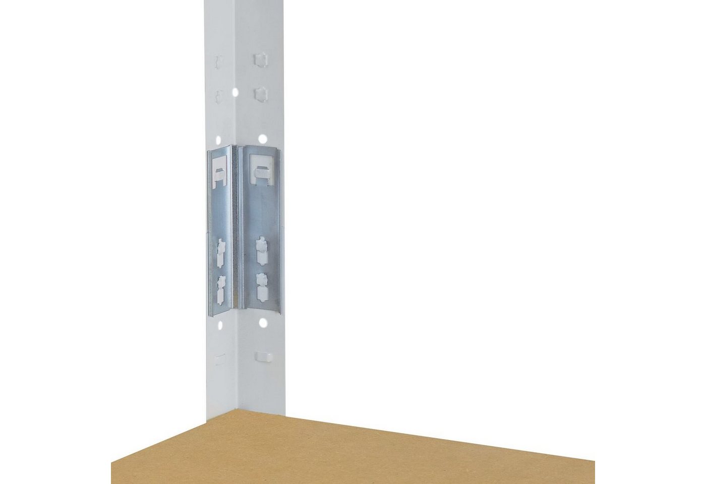 shelfplaza Schwerlastregal HOME, 230x90x50cm weiß, 6 Böden, Kellerregal, Garagenregal, Steckregal Bild 3