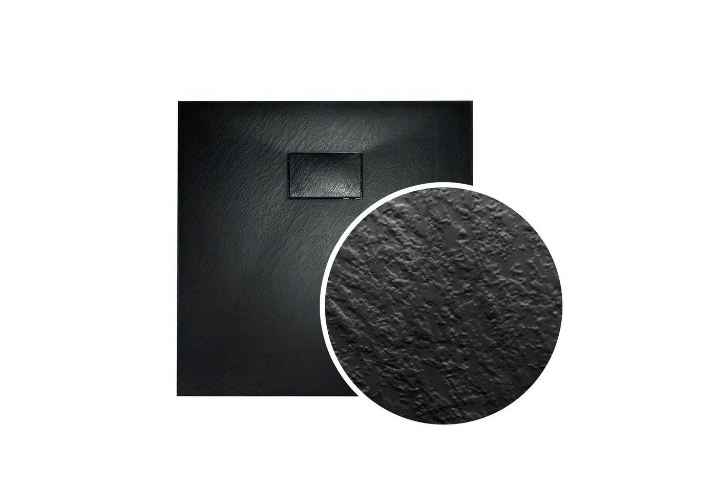 KOLMAN Komplettdusche VIDAR Schwarz & Duschkabine Quadratisch HELA Schwarz 90x90 190 cm, BxT: 90x90 cm, Transparentes Glas