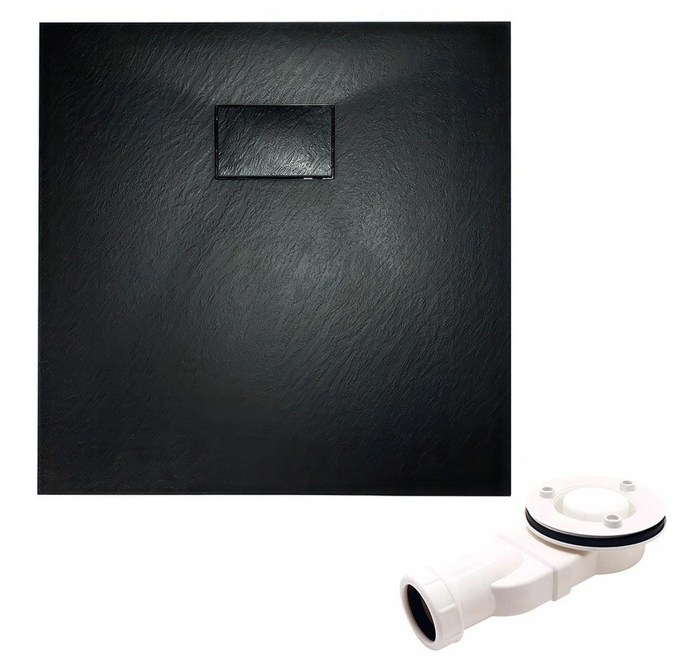KOLMAN Komplettdusche VIDAR Schwarz & Duschkabine Quadratisch HELA Schwarz 90x90 190 cm, BxT: 90x90 cm, Transparentes Glas Bild 4