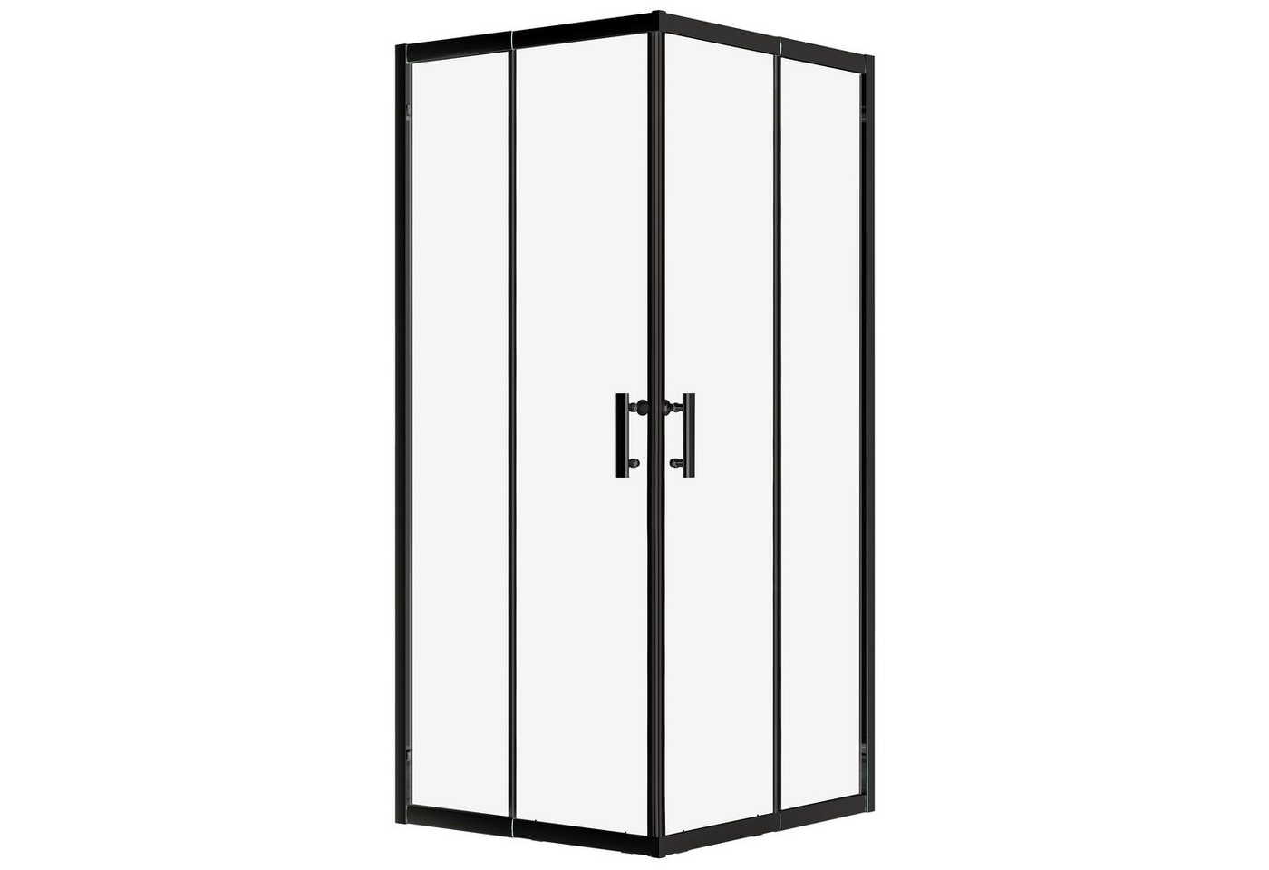 KOLMAN Komplettdusche VIDAR Schwarz & Duschkabine Quadratisch HELA Schwarz 90x90 190 cm, BxT: 90x90 cm, Transparentes Glas Bild 5