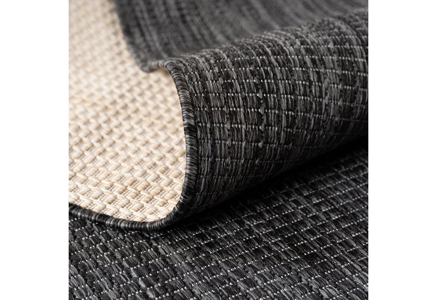 Teppich Boss Teppich Indoor Outdoor Teppich Mira 1450 in Schwarz, rund, Höhe: 3 mm, Extra weich, wetterfest, saugrobotergeeignet und strapazierfähig Bild 2