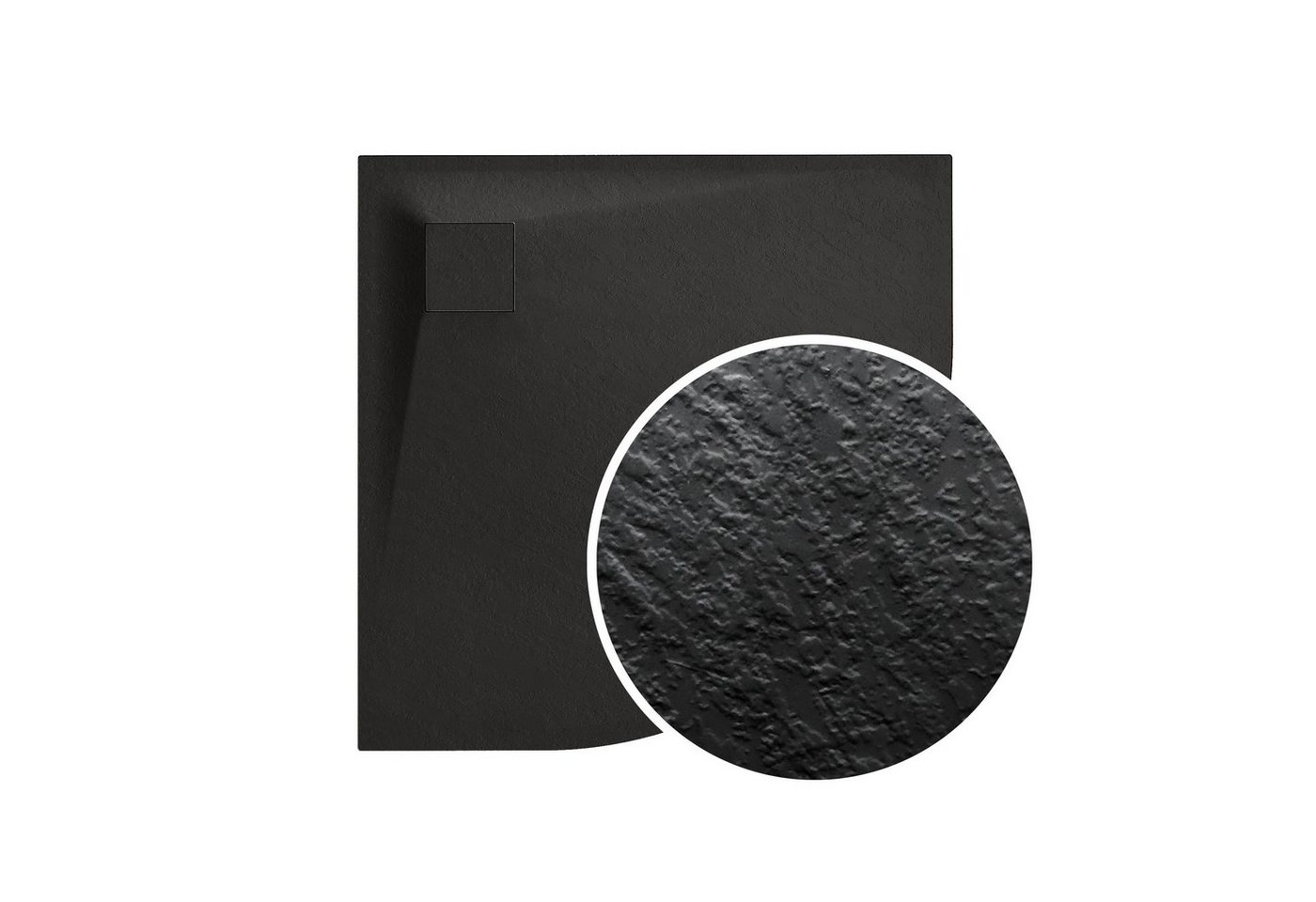 KOLMAN Komplettdusche VIDAR Schwarz & Duschkabine Viertelkreis HELA Schwarz 90x90 190 cm, BxT: 90x90 cm Bild 2