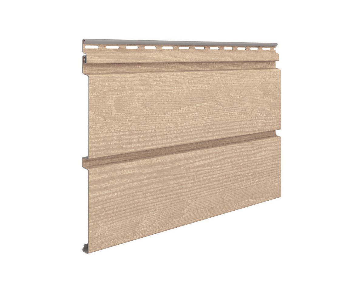 VILO Verkleidungspaneel Canadian Siding SVP-05 Rundprofil 2-Brett 3,0m St. 0,75qm hell natur, BxL: 28,5x300 cm, 0,85 qm, (Stückweise 1 Paneel, 0,85 qm) 2-lagig, solide Beständigkeit, pflegeleicht, abwaschbar, Leichtgewicht Bild 3