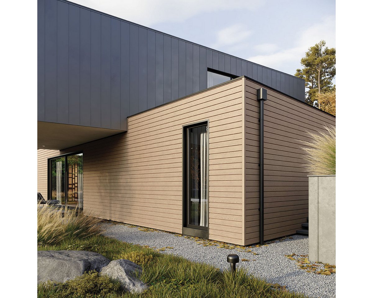 VILO Verkleidungspaneel Canadian Siding SVP-05 Rundprofil 2-Brett 3,0m St. 0,75qm hell natur, BxL: 28,5x300 cm, 0,85 qm, (Stückweise 1 Paneel, 0,85 qm) 2-lagig, solide Beständigkeit, pflegeleicht, abwaschbar, Leichtgewicht Bild 5