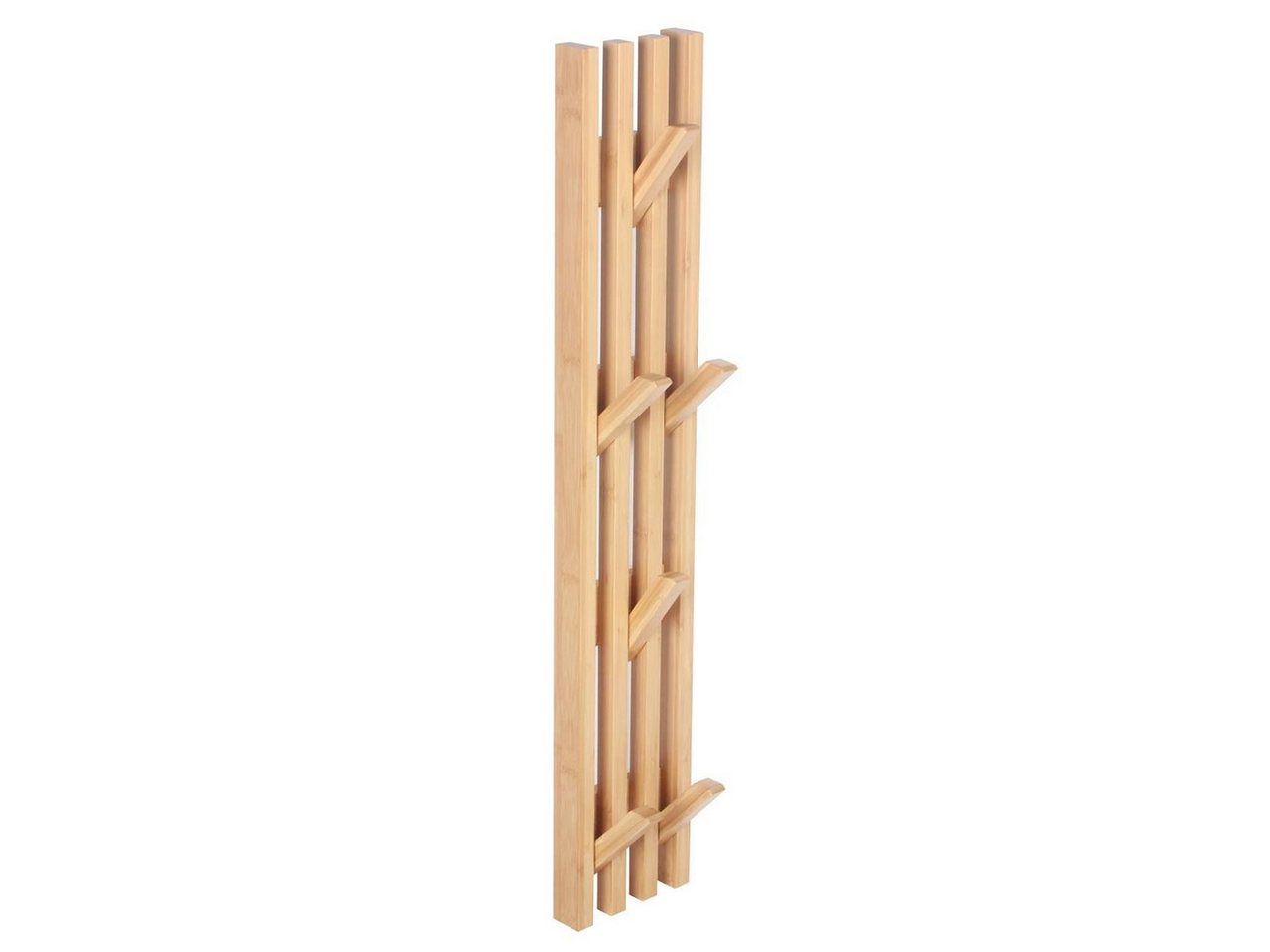 BEGRYF Wandgarderobe Bambus Natur 14 x 3,5 x 80 cm (1 St), 4 Haken, zur Wandmontage