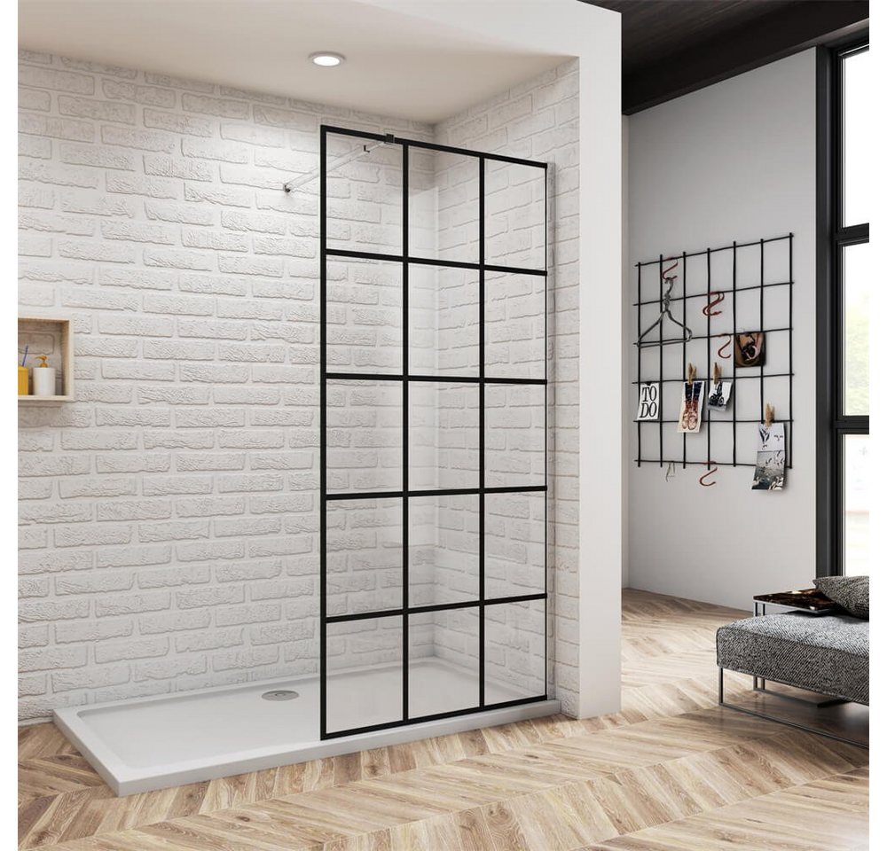 duschspa Duschwand 80/90/100/120/140cm ESG Duschwand Walk in Dusche Duschtrennwand, Einscheibensicherheitsglas, Sicherheitsglas, (Set), Nano Glas Bild 3
