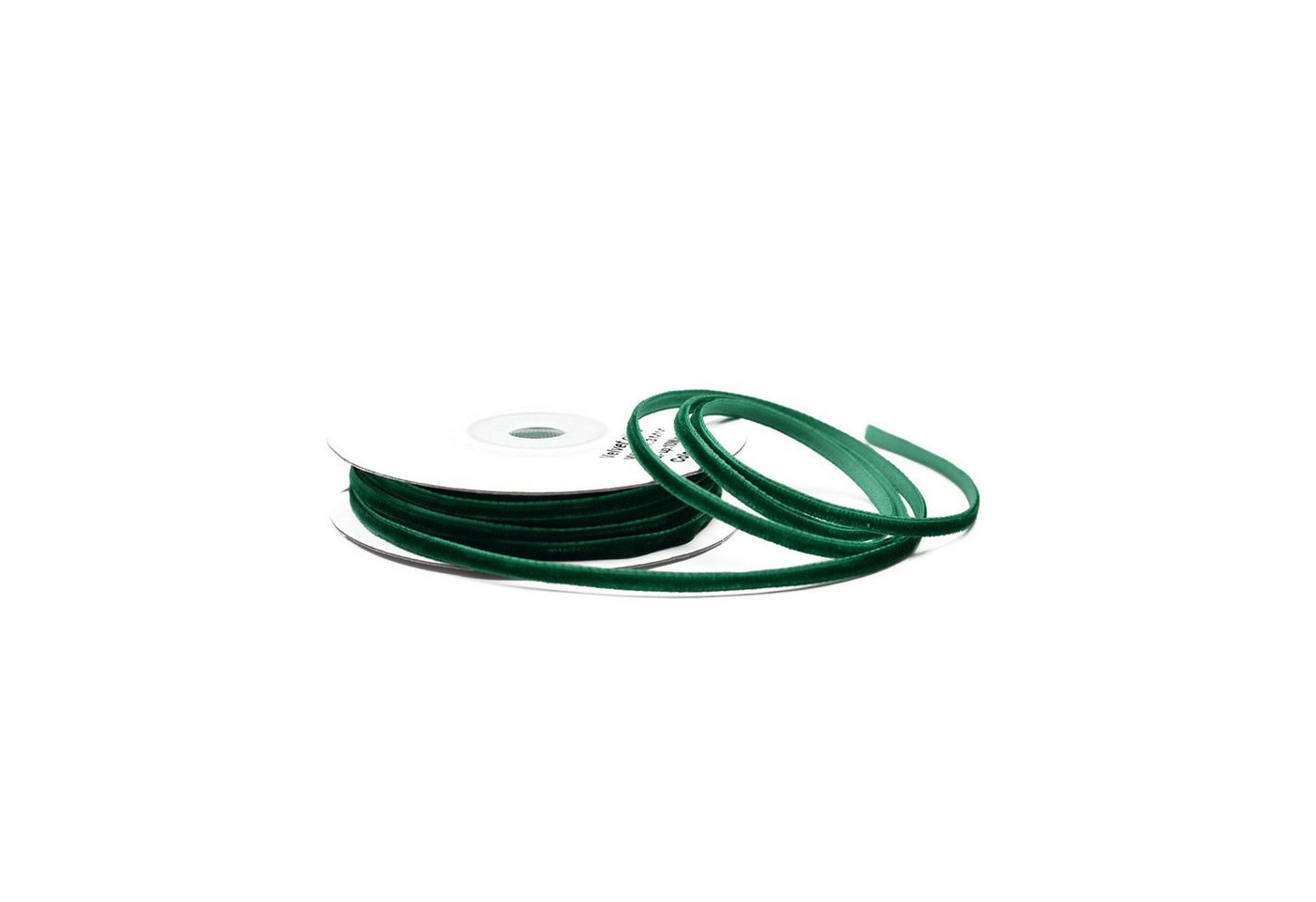 Creativery Samtband, Samtband 3mm x 10m Rolle Dunkelgrün Bild 2