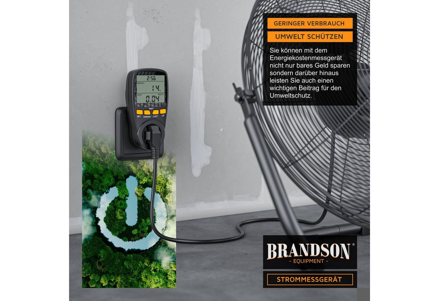 Brandson Energiekostenmessgerät 2er Set Energiekostenmessgerät Strommessgerät Steckdose, 2,7 " Display, Set, 2-tlg., Energiekosten Anzeige, Stromzähler für Steckdose mit Berührungsschutz Bild 4
