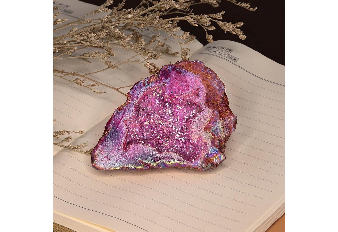 LuxusKollektion Stein Kristall Rohstück Titanium Geode Quarz Edelstein Rot 100-200g