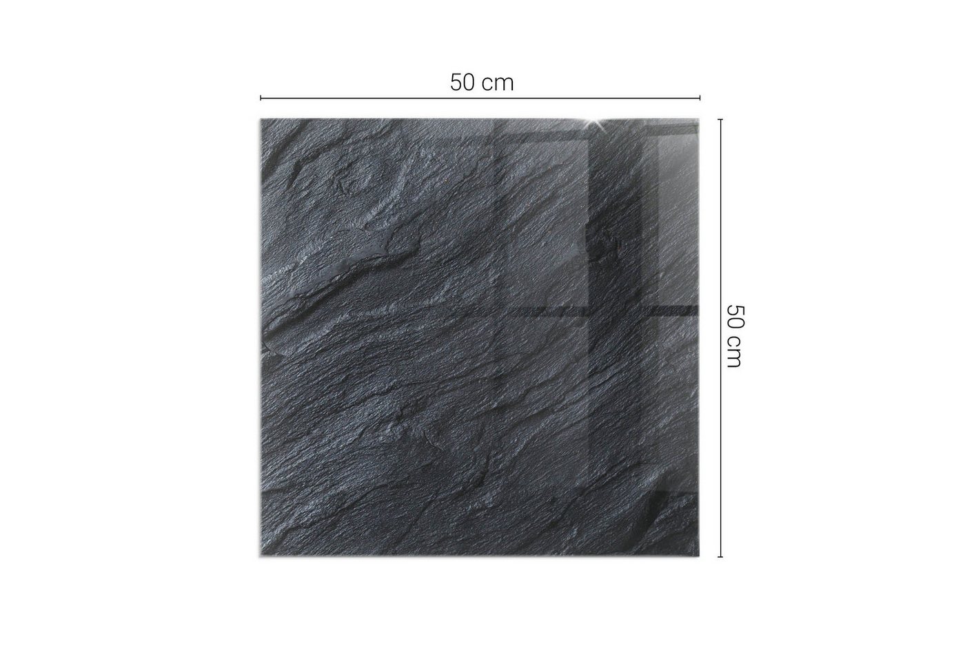 Decormat Bodenschutzplatte Hitzebeständige Glas Bodenschutzplatte für Kaminofen mit Motiv, Steinoberflächenstruktur, Schwarz Bild 4
