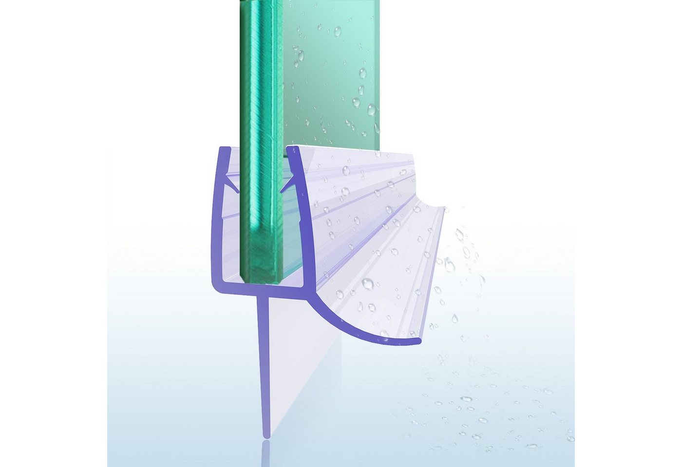 SONNI Duschdichtung PVC Duschdichtung für 6mm 8mm Glasdicke 70-120cm Schimmelbeständigkeit, L: 80 cm Bild 2