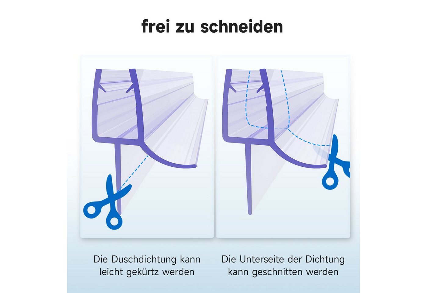 SONNI Duschdichtung PVC Duschdichtung für 6mm 8mm Glasdicke 70-120cm Schimmelbeständigkeit, L: 80 cm Bild 5