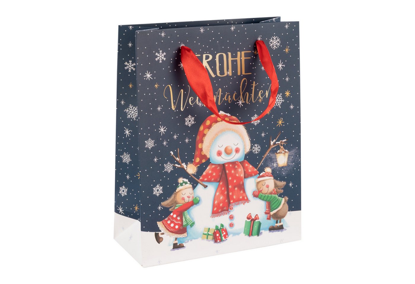 Idena Geschenkpapier Idena Bundle Geschenktaschen Schneemann blau 23x18x8cm 10 Stück