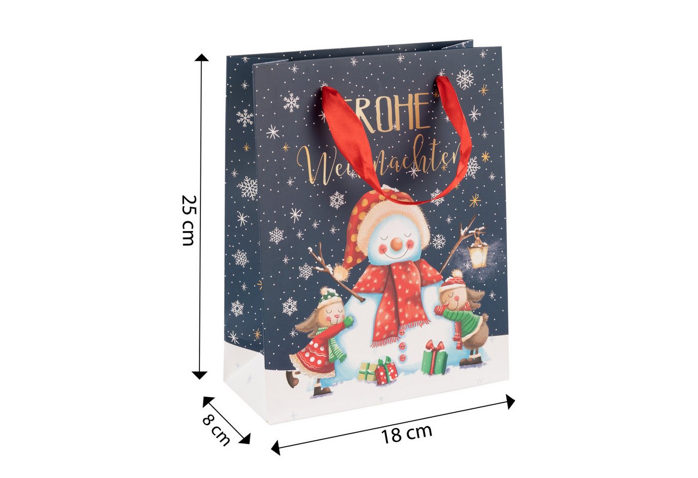 Idena Geschenkpapier Idena Bundle Geschenktaschen Schneemann blau 23x18x8cm 10 Stück Bild 5