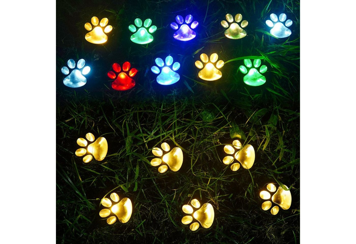 Detrida LED Gartenleuchte 3/6x LED Solarleuchte Garten Bodenleuchte Katzenkrallen Gartenstrahler, Solarleuchten Solarlampen für Außen Garten Patio Gehweg, Wetterfest, Weiß/Warmweiß/Bunt Solar Pfoten Gartenleuchte mit Dämmerungssensor, Erdspieß Wegeleuchten Gartenbeleuchtung für Rasen Hof Terasse