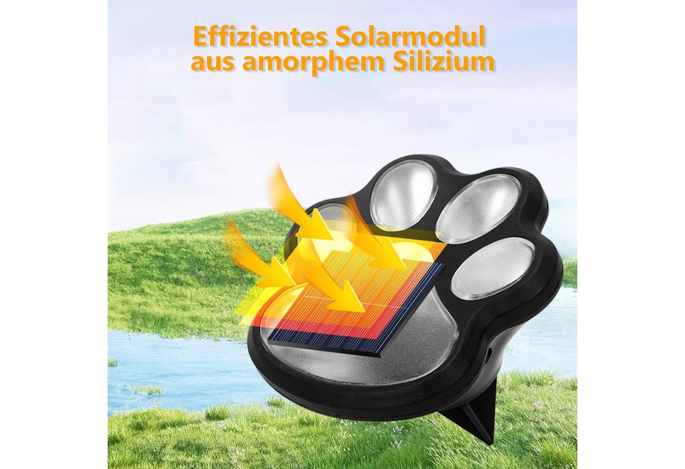 Detrida LED Gartenleuchte 3/6x LED Solarleuchte Garten Bodenleuchte Katzenkrallen Gartenstrahler, Solarleuchten Solarlampen für Außen Garten Patio Gehweg, Wetterfest, Weiß/Warmweiß/Bunt Solar Pfoten Gartenleuchte mit Dämmerungssensor, Erdspieß Wegeleuchten Gartenbeleuchtung für Rasen Hof Terasse Bild 2