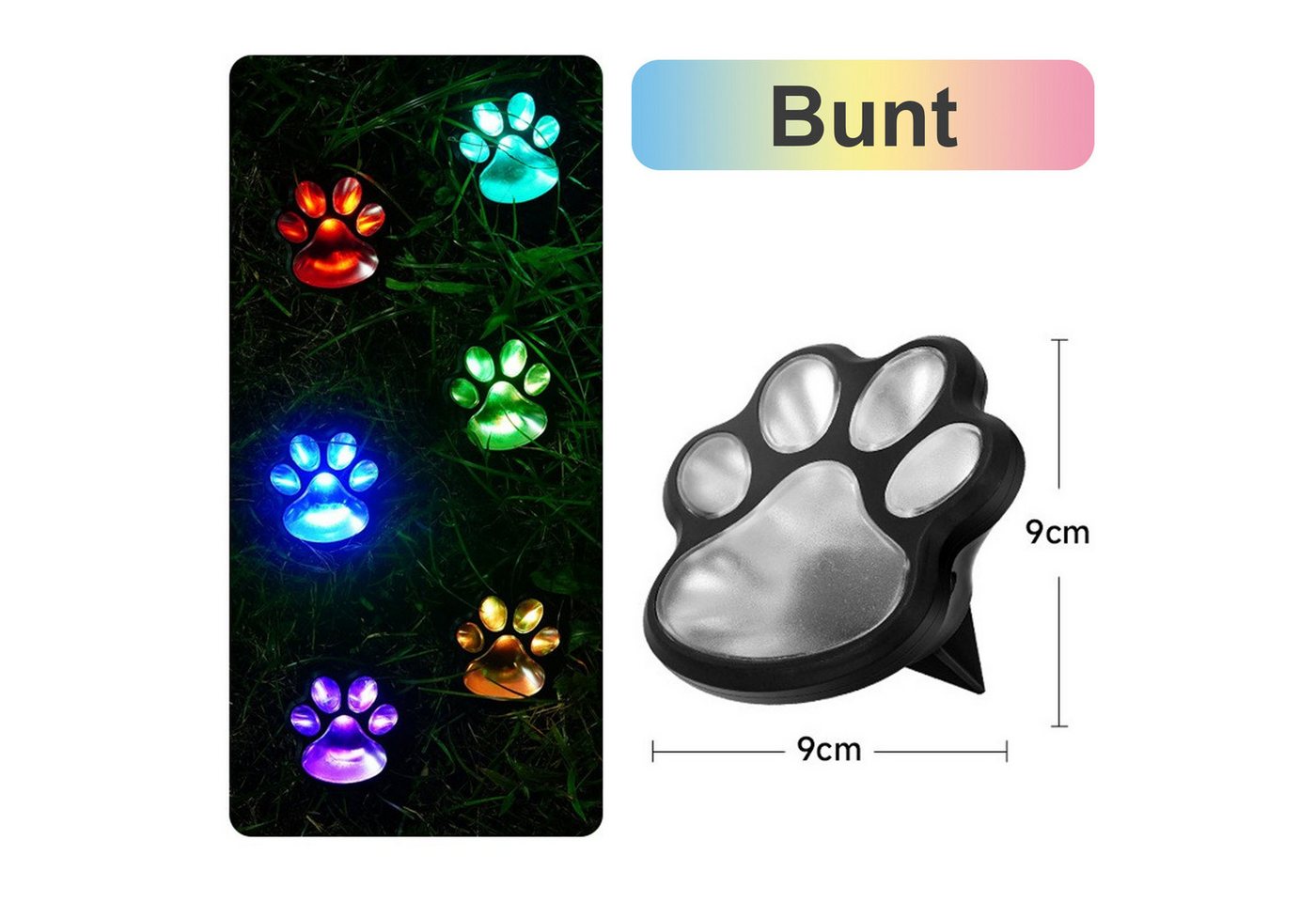 Detrida LED Gartenleuchte 3/6x LED Solarleuchte Garten Bodenleuchte Katzenkrallen Gartenstrahler, Solarleuchten Solarlampen für Außen Garten Patio Gehweg, Wetterfest, Weiß/Warmweiß/Bunt Solar Pfoten Gartenleuchte mit Dämmerungssensor, Erdspieß Wegeleuchten Gartenbeleuchtung für Rasen Hof Terasse Bild 5