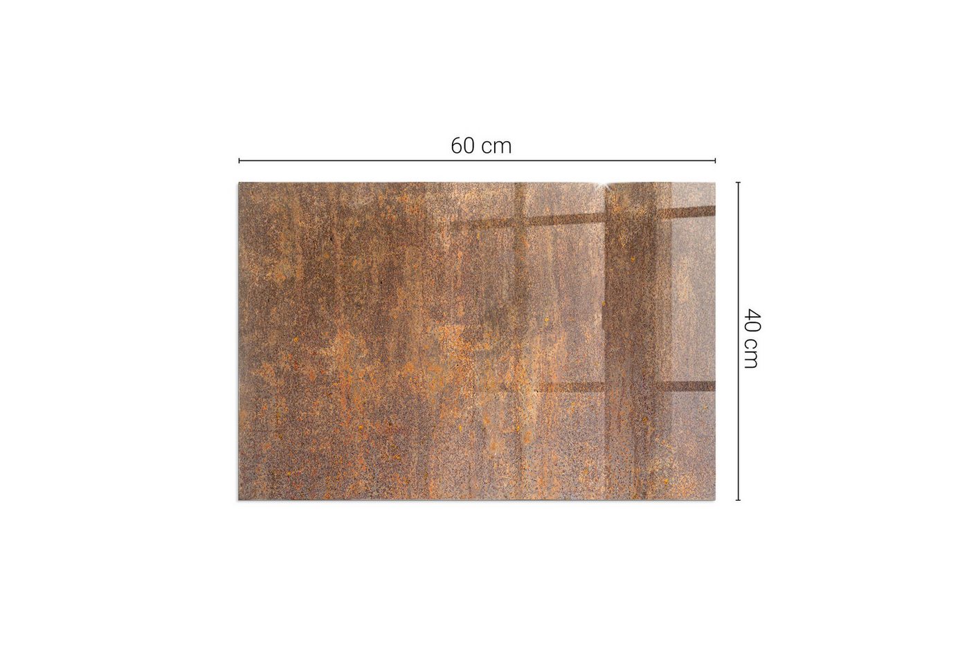 Decormat Bodenschutzplatte Glas Funkenschutzplatte Roststruktur auf Metall, Braun, Kaminofen, Roststruktur auf Metall, Braun Bild 2