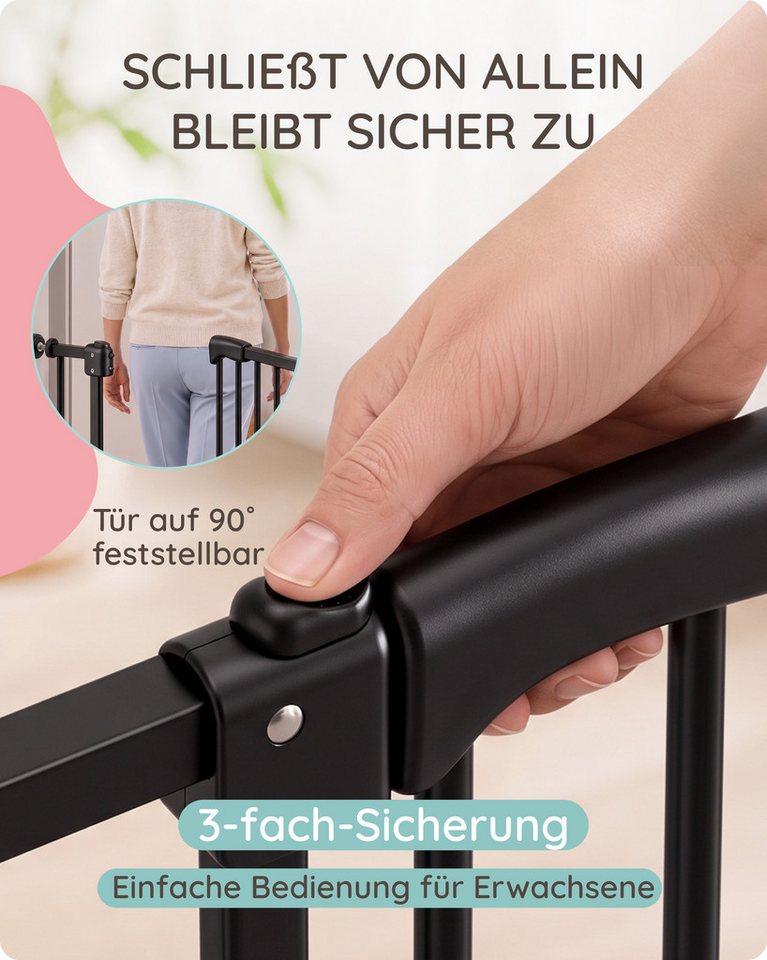 Mivio Türschutzgitter Nala, weiß, ohne Bohren montierbar, extra flache Schwelle