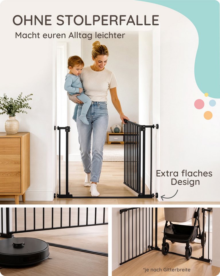 Mivio Türschutzgitter Nala, weiß, ohne Bohren montierbar, extra flache Schwelle Bild 2
