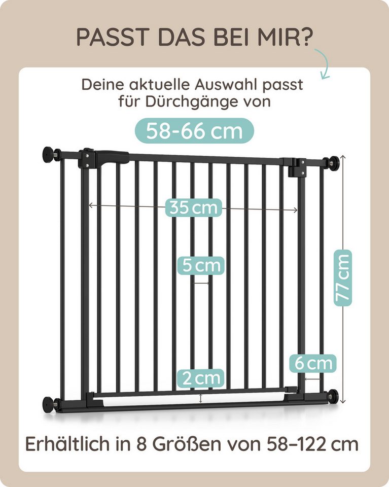 Mivio Türschutzgitter Nala, weiß, ohne Bohren montierbar, extra flache Schwelle Bild 3