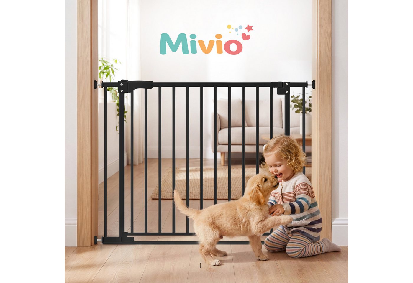 Mivio Türschutzgitter Nala, weiß, ohne Bohren montierbar, extra flache Schwelle Bild 4