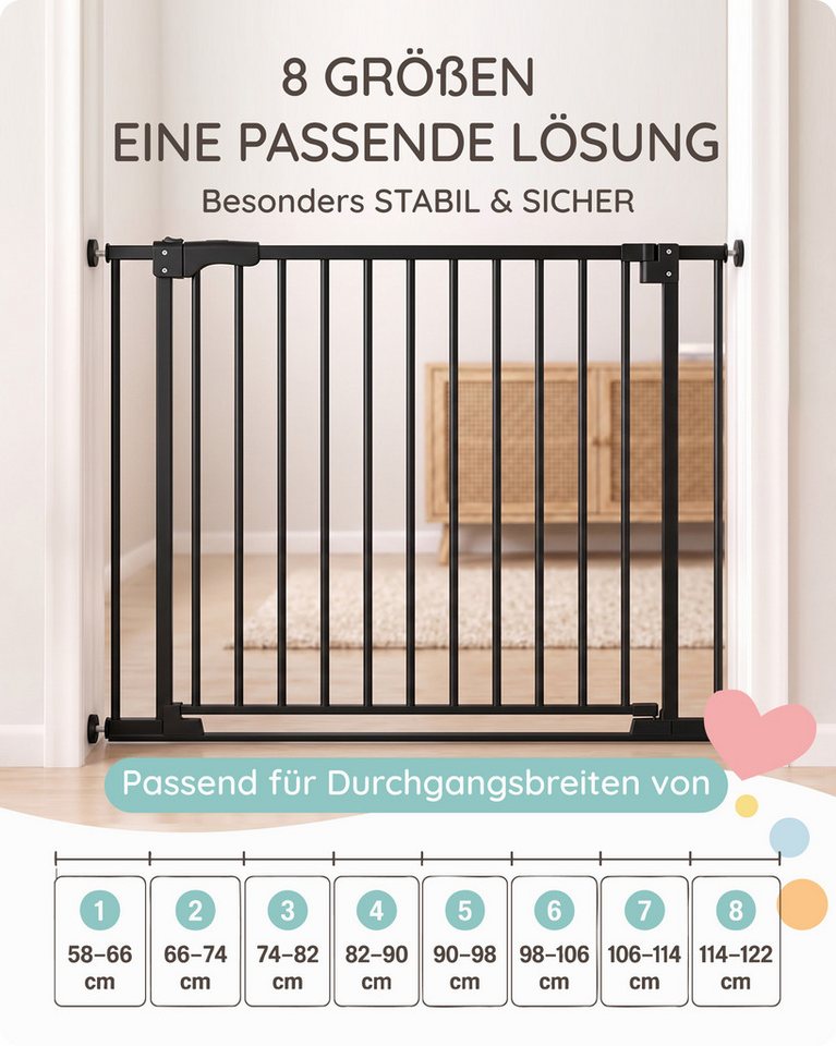 Mivio Türschutzgitter Nala, weiß, ohne Bohren montierbar, extra flache Schwelle Bild 5