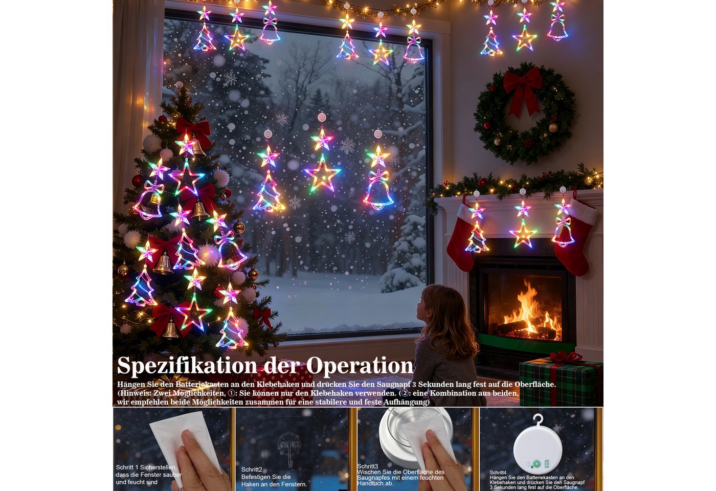 skelo LED Stern LED Weihnachtsstern Fensterlicht Wiederaufladbar, 3 Set, Weihnachtsbeleuchtung, LED fest integriert, RGB, LED Weihnachtsdeko Fenster mit Timer, RGB Lichterkette Sterne Bild 3