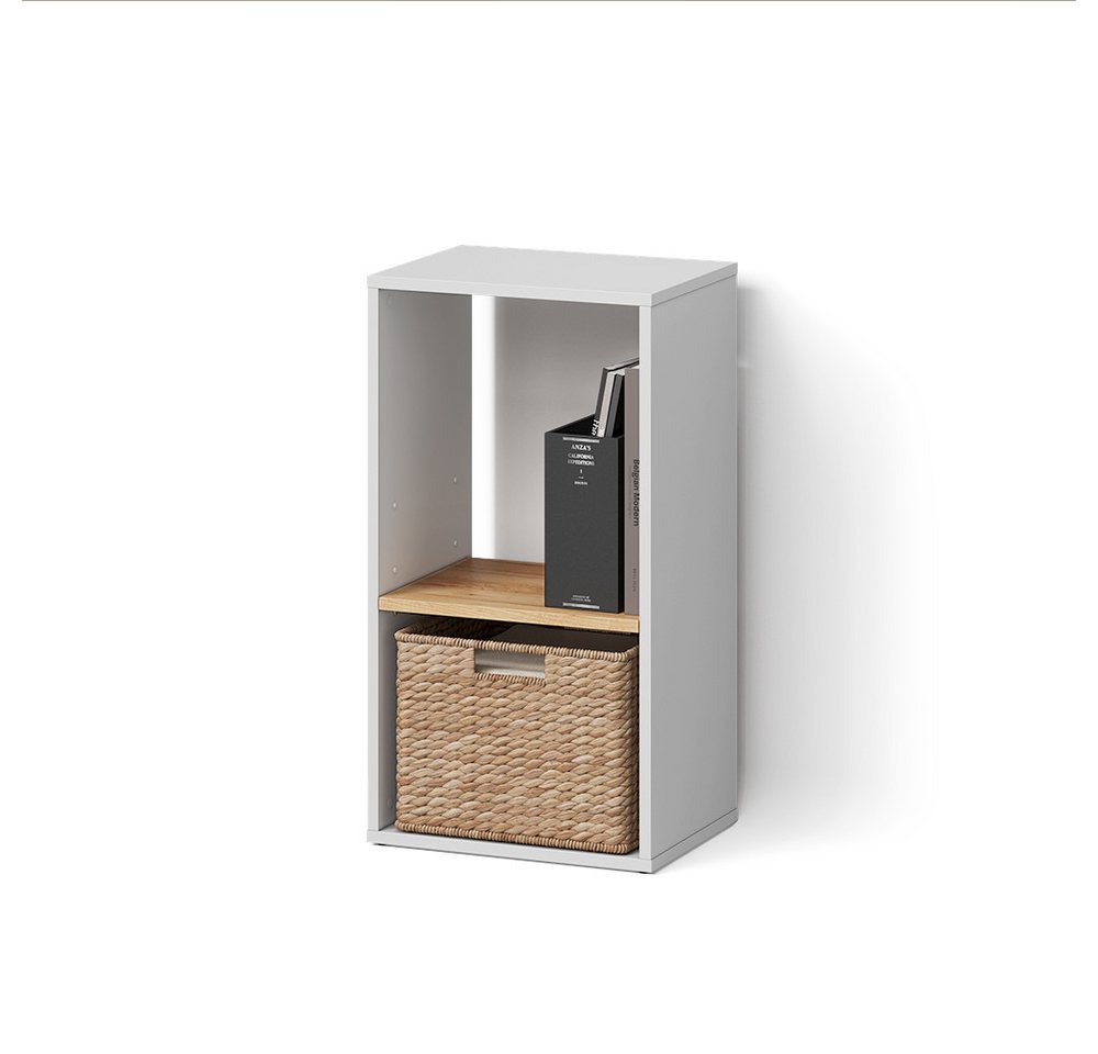 Livinity® Bücherregal Lorena, Weiß/Goldkraft Eiche, mit 2 Fächern, 1-tlg. Bild 2