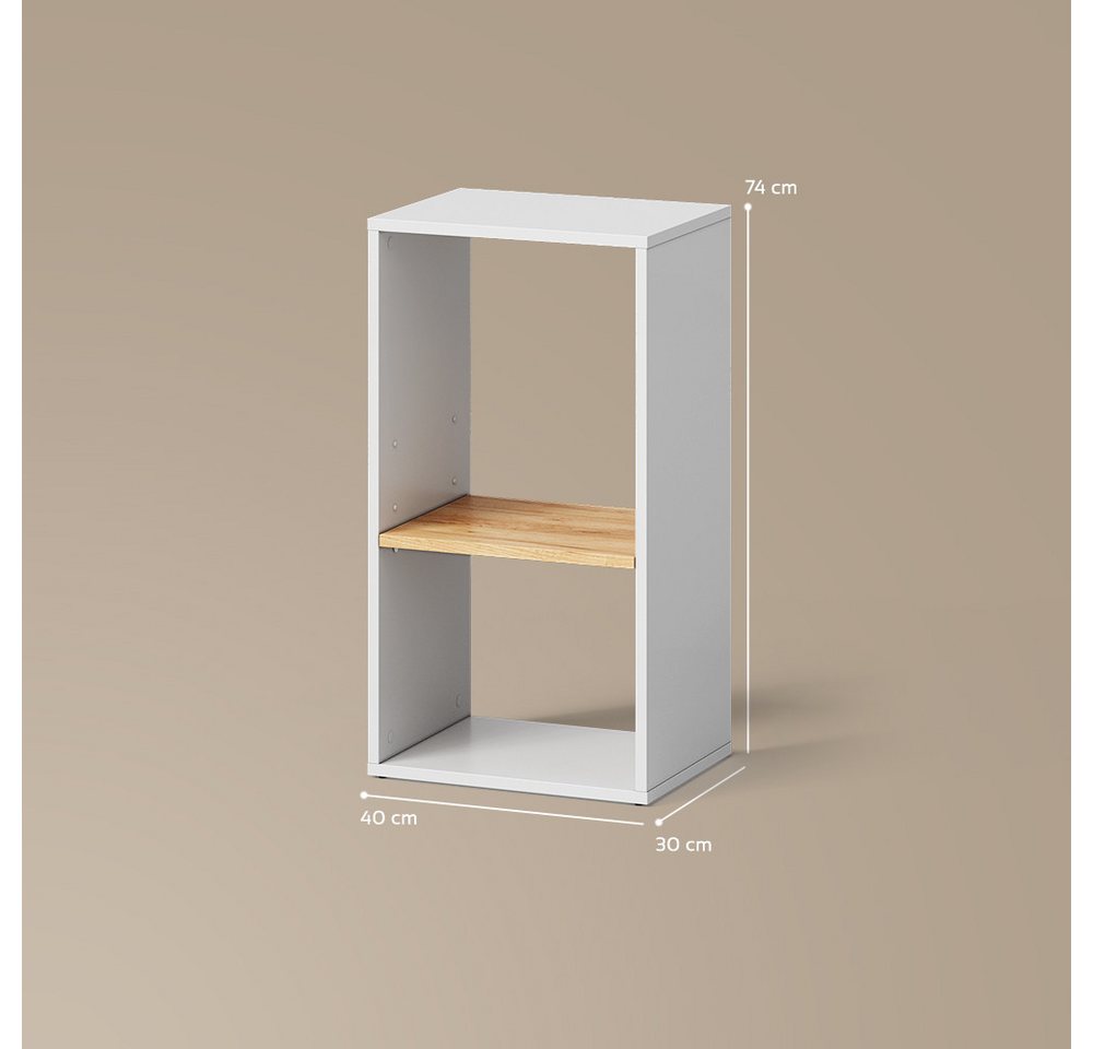 Livinity® Bücherregal Lorena, Weiß/Goldkraft Eiche, mit 2 Fächern, 1-tlg. Bild 4